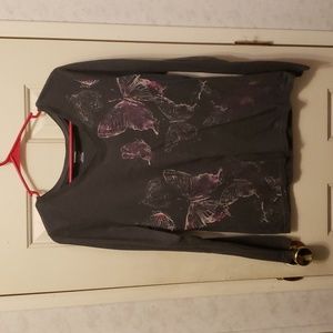 Juniors Long Sleeve Butterfly Tee